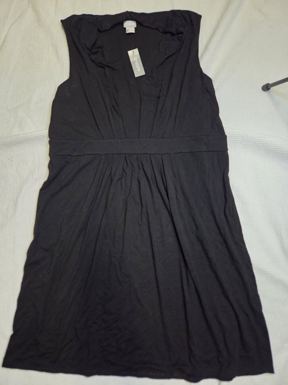 Nwr Women’s Chicos size 3 classic Pleated black sheath dress